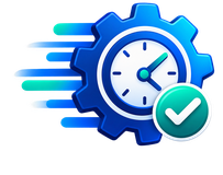 Speedometer icon representing fast, efficient job scheduling